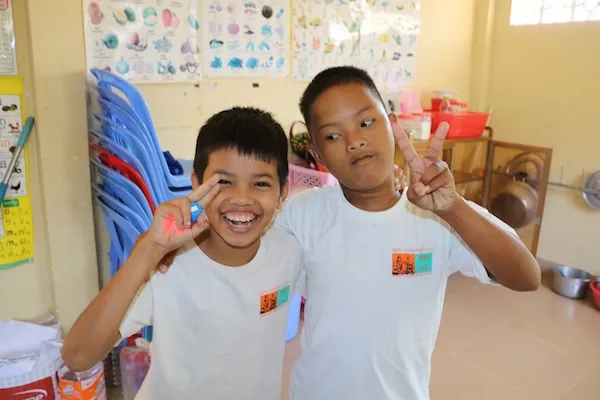 two children smiling