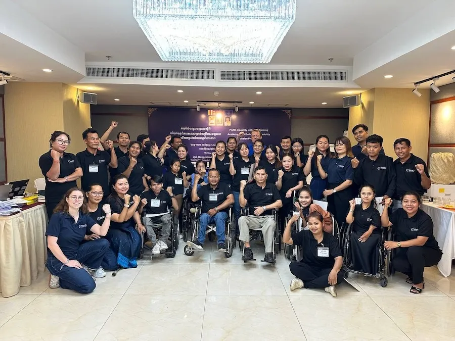 A group of people were taking photo during the inclusion promoters training.